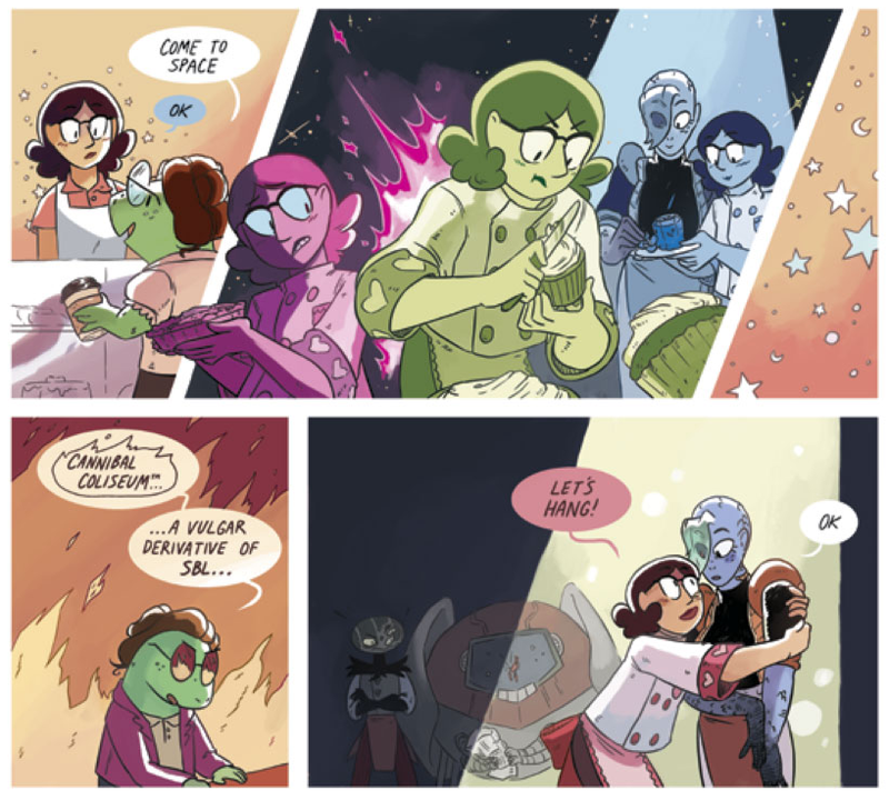 Illustration for article titled Space Battle Lunchtime cooks up a delightful queer cosmic adventure